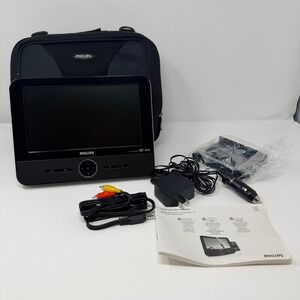 Philips DCP851/37 Portable DVD Player With iPod Dock Case & Cables Tested